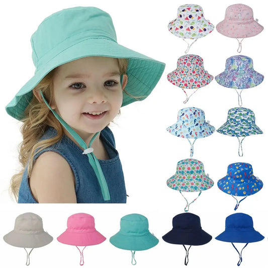 Outdoor Beach Hat Summer Baby Sun Hat for Girls Boys Kids Bucket Cap 0-8 Years ALPENZO