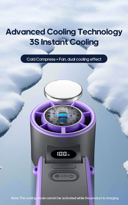 KINSCOTER Outdoor Foldable Portable Handheld Fan Mini Cooling Rechargeable 3600mAh 100-level Free Control High Speed Turbo Fan ALPENZO