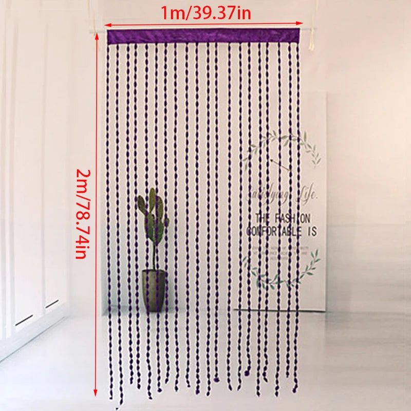 1*2M Beaded String Curtain Door Curtain Bead Thread Tassel Curtain Window Wall Panel Room Divider Doorway Home Wedding Acces - ALPENZO