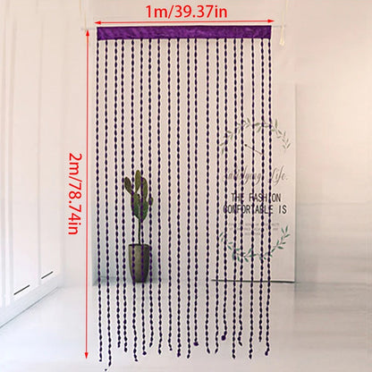 1*2M Beaded String Curtain Door Curtain Bead Thread Tassel Curtain Window Wall Panel Room Divider Doorway Home Wedding Acces - ALPENZO