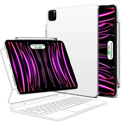 Magnetic Case for iPad Pro 11 2024 Air 4 5 iPad Pro 13 M4 12.9 6th 5th 4th 3rd Gen Magic Keyboard Compatible Case Pencil Holder - ALPENZO