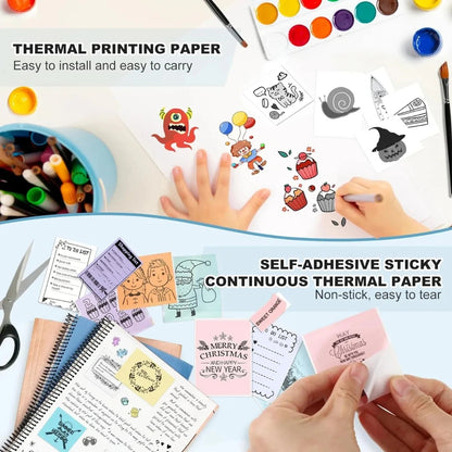 Thermal Printer Paper Rolls for Mini 10 Rolls 2.2in x 19ft  Pocket Printer White Colors Sticky Receipt Paper Rolls POS Papers ALPENZO