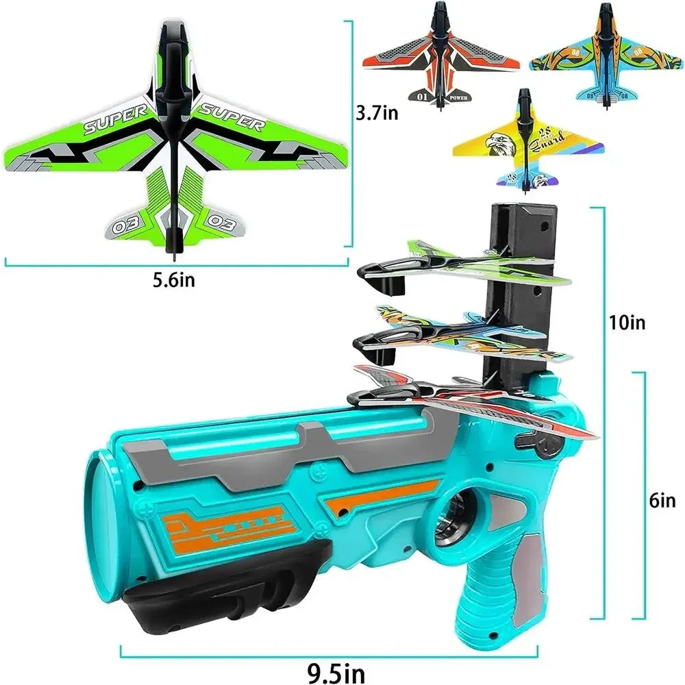 Ejection Aircraft Shooting Game Outdoor Parent-child Sports Toy Boy Gifts Shooting Aircraft Set Plastic Airplane Toys for Kids ALPENZO