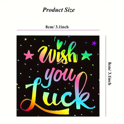 100Pcs Dazzling Scratch Painting Parent Child Interactive Toys Note Cards Handmade Painting ALPENZO
