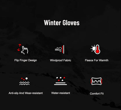 Winter Men's Women's Warm Gloves Windproof Waterproof Touchscreen Gloves Outdoor Sports Running Fishing Cycling Skiing GloveS