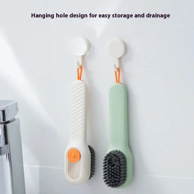 1/2pcs Shoes Brush Automatic Liquid Discharge Multifunction Press Out Shoes Cleaner Soft Bristles Clothes Brushes Cleaning Tool