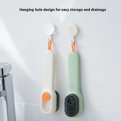 1/2pcs Shoes Brush Automatic Liquid Discharge Multifunction Press Out Shoes Cleaner Soft Bristles Clothes Brushes Cleaning Tool