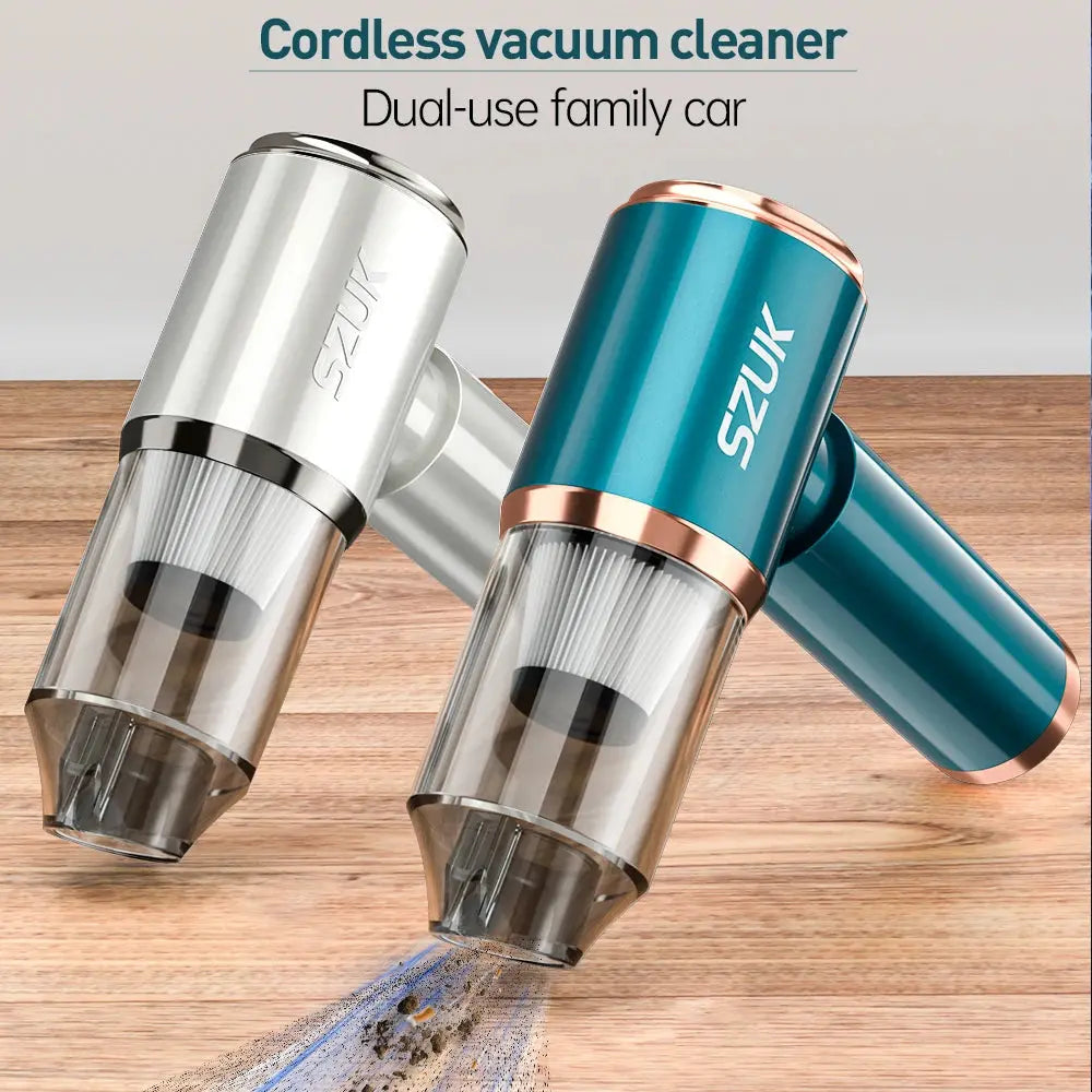 SZUK Mini Car Vacuum Cleaner Wireless Powerful Portable Cleaning Machine Handheld for Car Blow 2 In 1 Home Appliances - ALPENZO