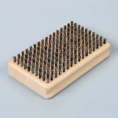 NEW 1PC Wooden Handle Brass/ Nylon/ Horsehair Ski Waxing Brush Snowboard Maintenance Tool