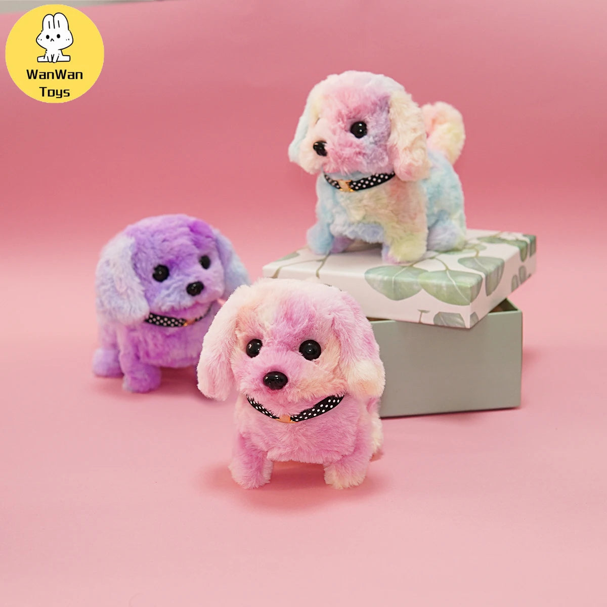 Plush Electric Puppy Simulation Pet Dog Can Walk Teddy Dog Golden Retriever Bichon Frize Dog Children Can Bark Run And Rock ALPENZO