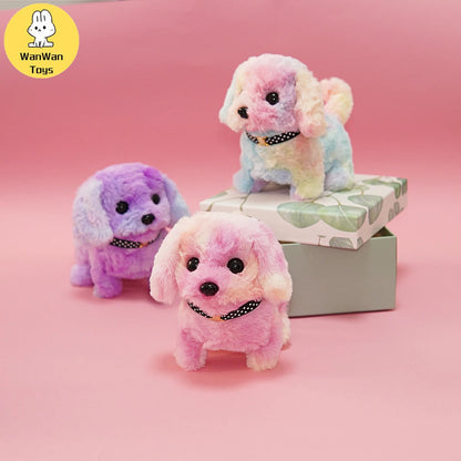 Plush Electric Puppy Simulation Pet Dog Can Walk Teddy Dog Golden Retriever Bichon Frize Dog Children Can Bark Run And Rock ALPENZO