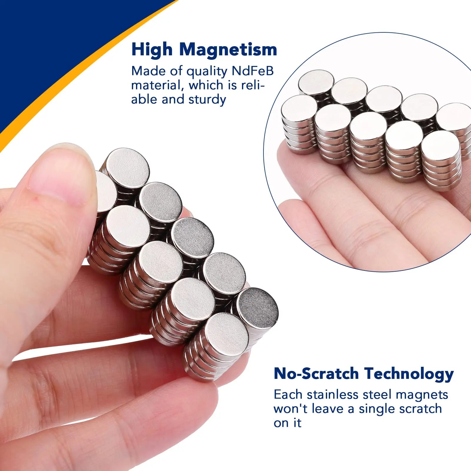 Super Strong Neodymium Disc Magnets Powerful Rare Earth Magnets for Fridge, DIY, Building, Scientific, Craft, and Office Magnets - ALPENZO