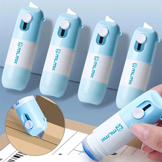 Retractable Box Opener Thermal Paper Correction Fluid With Unboxing Knife Privacy ID Information Blackout Theft Protection Stamp ALPENZO