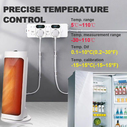 Tuya WIFI Digital Thermostat Socket 16A Outlet Plug Remote Temperature Controller Timer Switch Cooling Heating 3M NTC Sensor - ALPENZO