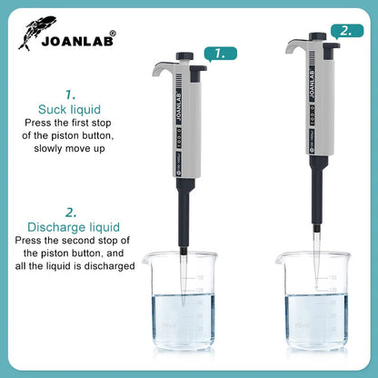 JOANLAB Micropipette Laboratory Automatic Pipette Digital Adjustable Plastic Pipette Chemistry Lab Equipment With Pipette Tips ALPENZO