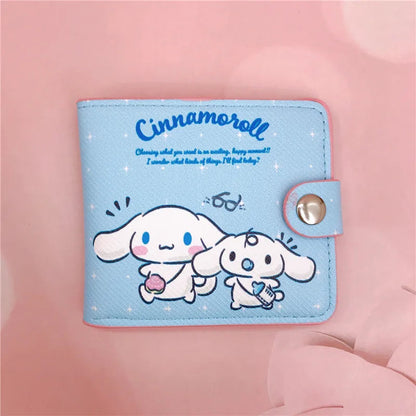 Kawaii Sanrio Pu Casual Money Bag Hello Kitty Cinnamoroll My Melody Kuromi Coin Purse Card Holder Wallet With Buttons ALPENZO