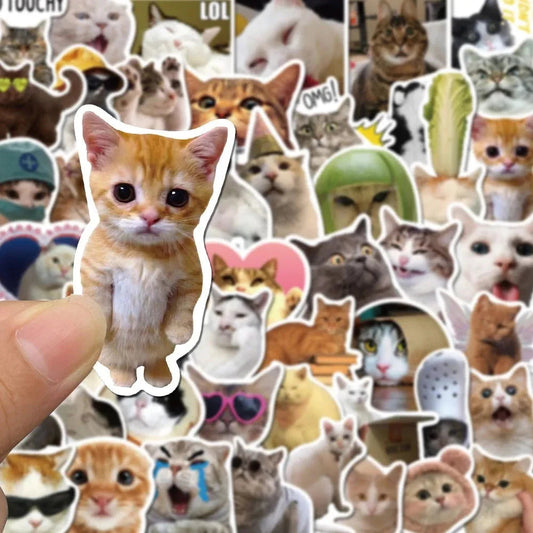 10/30/50PCS Kawaii Love Cat PVC Sticker Aesthetic Children's Korean Decoration Scrapbooking Stationery School Supplies for Kids ALPENZO