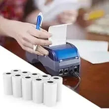 Thermal Printer Paper Rolls for Mini 10 Rolls 2.2in x 19ft  Pocket Printer White Colors Sticky Receipt Paper Rolls POS Papers ALPENZO