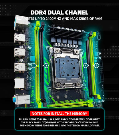 ZSUS X99-8D4 Motherboard Set Kit With LGA2011-3 Xeon E5 2650 V4 CPU DDR4 16GB (1*16GB) 2133MHZ RAM Memory NVME M.2 SATA - ALPENZO