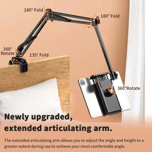 Tablet Holder for Bed with 90cm Metal Arm Pad Stand Tablet Bracket 360° Rotating Bed Phone Mount for 4.5~12.9 inch Phone Tablet - ALPENZO