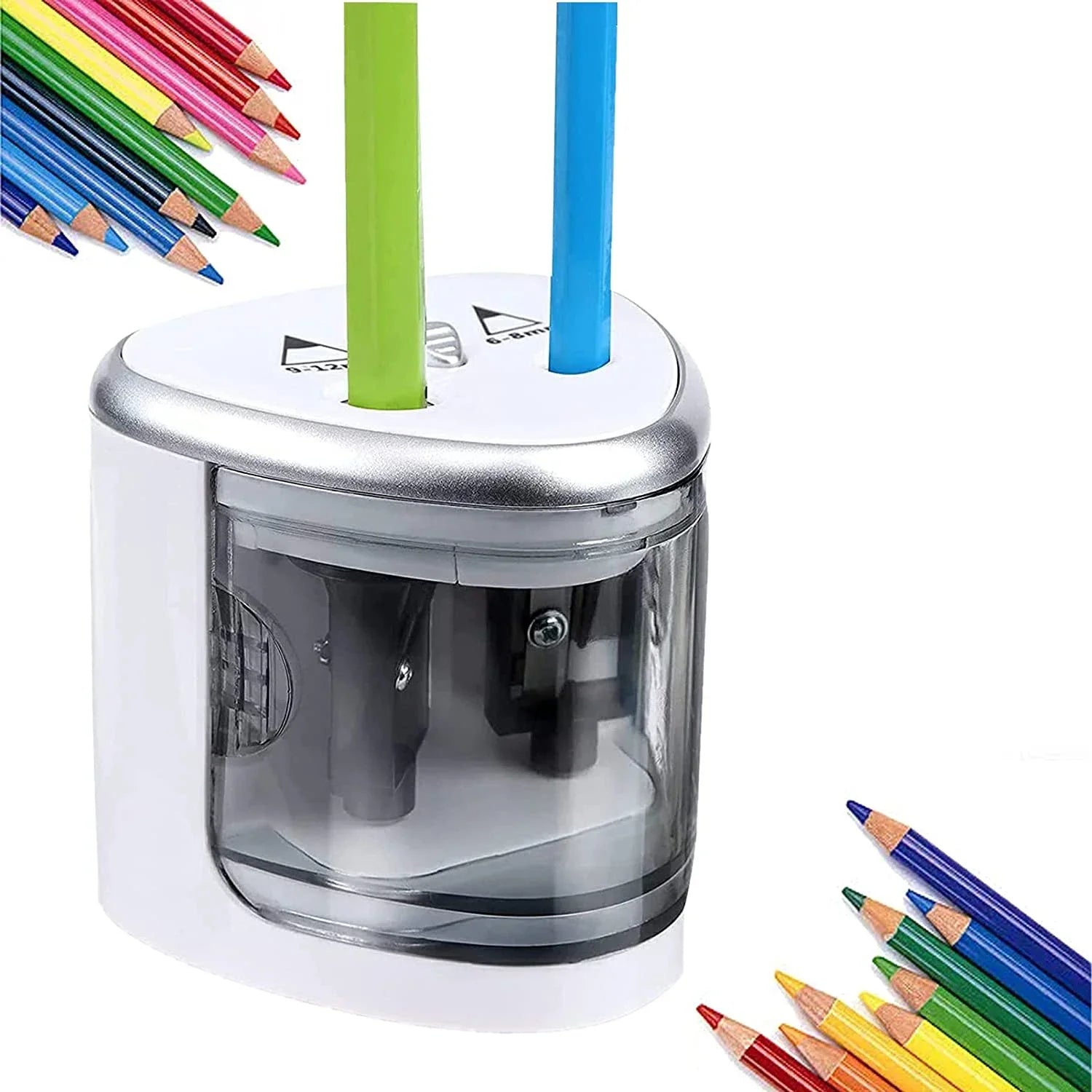 Tenwin New Two-hole Electric Automatic Pencil Sharpener Switch Pencil Sharpener Home Office School Supplies Stationery Art ALPENZO