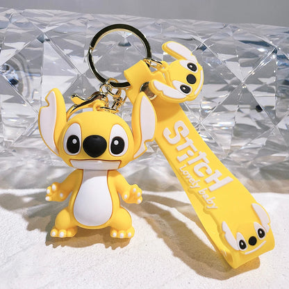 Lilo & Stitch Toys Keychian Anime Stitch Pendant Keychain Sweet Pink Angel Keychians Women Car Keyring Girl Birthday Gift ALPENZO