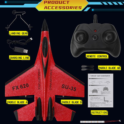 RC Foam Aircraft SU-35 Plane 2.4G Radio Control Glider Remote Control Fighter Plane Glider Airplane Foam Boys Toys for Children ALPENZO