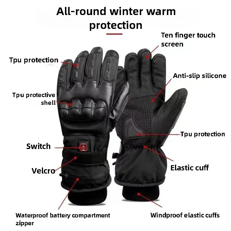 heated Tatical Glove Motorcycle Gloves Man Bicycle Supplies for You Automobiles and Motorcycles Bike Accessories Men's Cycling ALPENZO