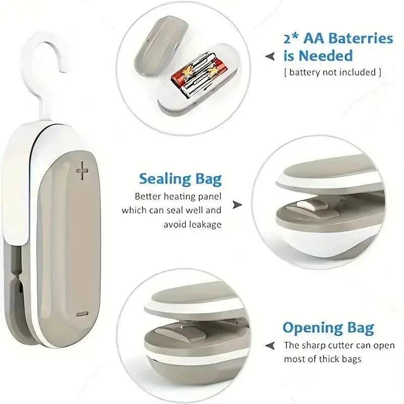 Plastic Press Sealer Sealing Clamp Portable Sealer Food Bag SealingKitchen Accessories - ALPENZO