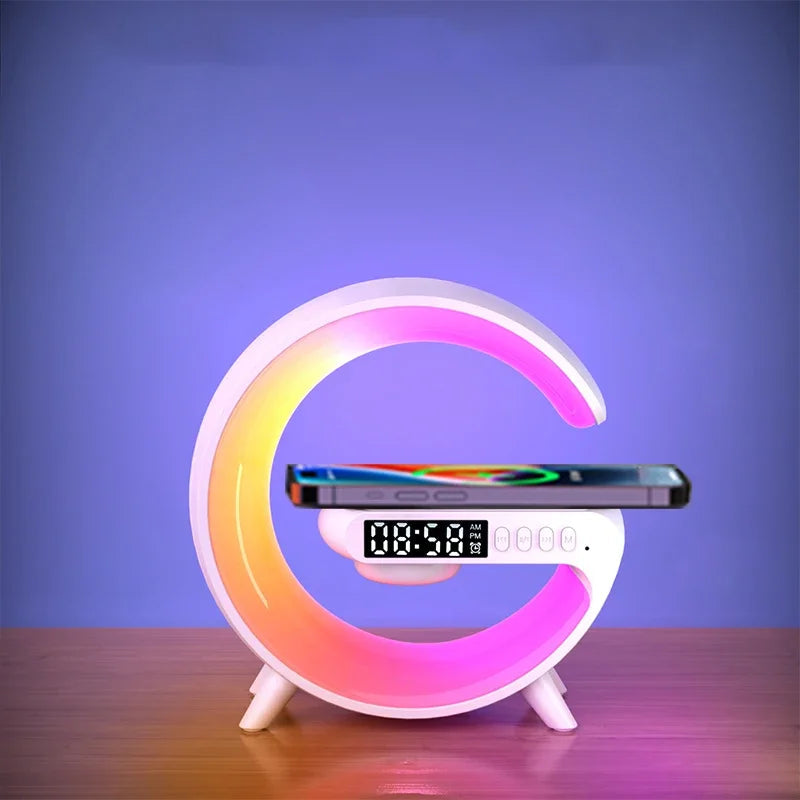Opansten Multifunction Wireless Charger Pad Stand Speaker TF RGB Night Light Fast Charging Station for iPhone 15 14 13 Samsung ALPENZO