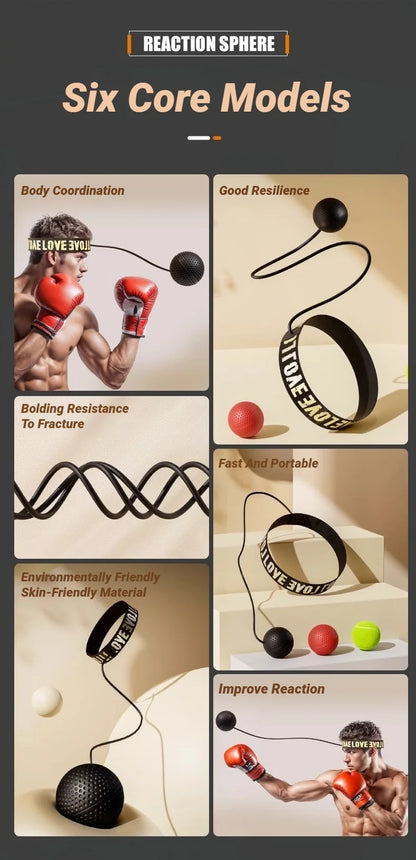 MMA Boxing Speed Ball Head-Mounted Pu Training Hand Eye Reaction Home Sandbag Fitness Equipment Gym Muay Thai Fighting Pressure
