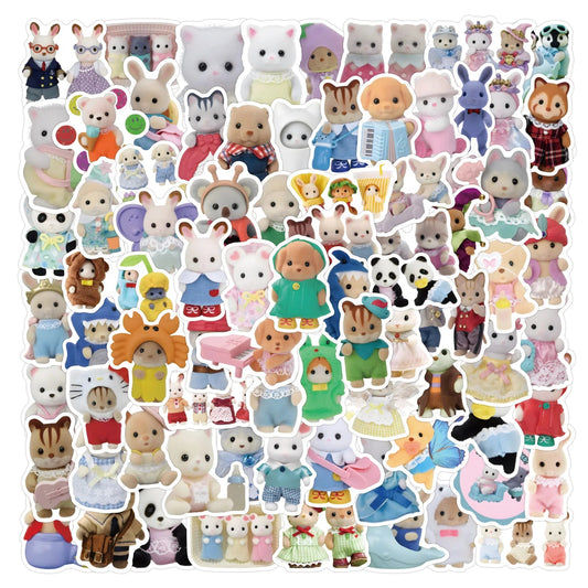 60/120PCS Forest Family Easter Bunny Reindeer Panda Animal Stickers Gift Children's DIY toy stickers Pack Waterproof ALPENZO
