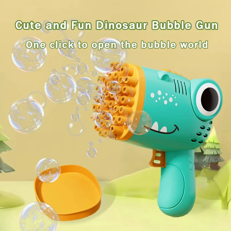 40 Hole Dinosaur Bubble Handheld Bubble Machine, Electric Bubble Gun Outdoor Wedding Party Toy(without Bubble Water) ALPENZO