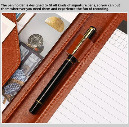 Multifunctional A4 Conference Folder Business Stationery Folder Leather Contract File Folders ALPENZO