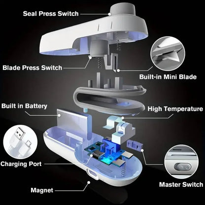 Mini Sealer Portable Mini Sealer 2 in 1 Heat Sealer For Snacks  Home use rechargeable sealer Vacuum Sealer Snacks plastic bag