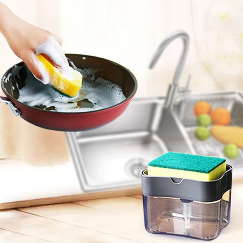 Kitchen Detergent Press Portable Soap Dispenser Pak Clean Cloth Dishwashing Pot Soap Dispenser Cleaning Tool - ALPENZO