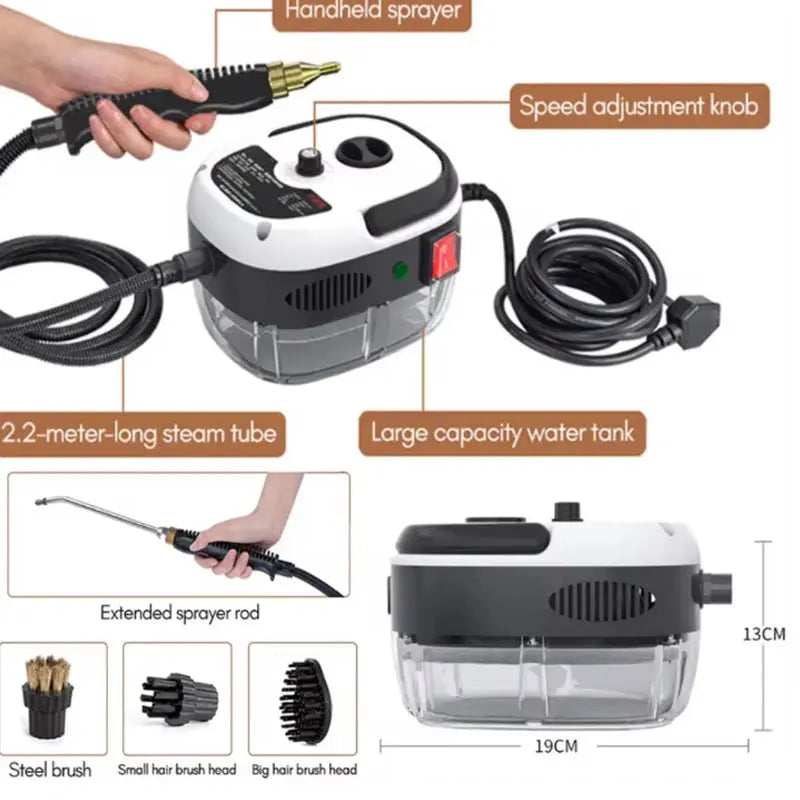 Handheld steam pressure washer Portable sofa Kitchen floor high temperature autumn and winter essential 1500W - ALPENZO