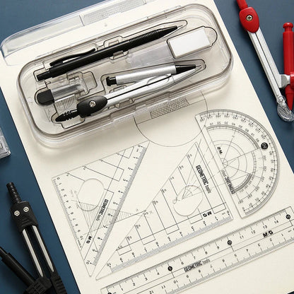 M&G Compass Set Ruler Measurement Set Learning Professional Multifunctional Drawing Tool Set Ruler and Ruler 8-pcs Set ALPENZO