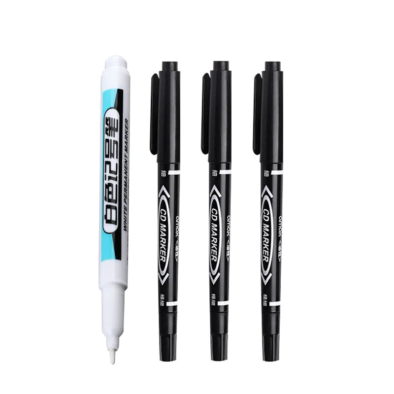 1/4Pcs White Permanent Paint Pen set for Wood Rock Plastic Leather Glass Stone Metal Canvas Ceramic Deep Hole Marker 0.7mm ALPENZO