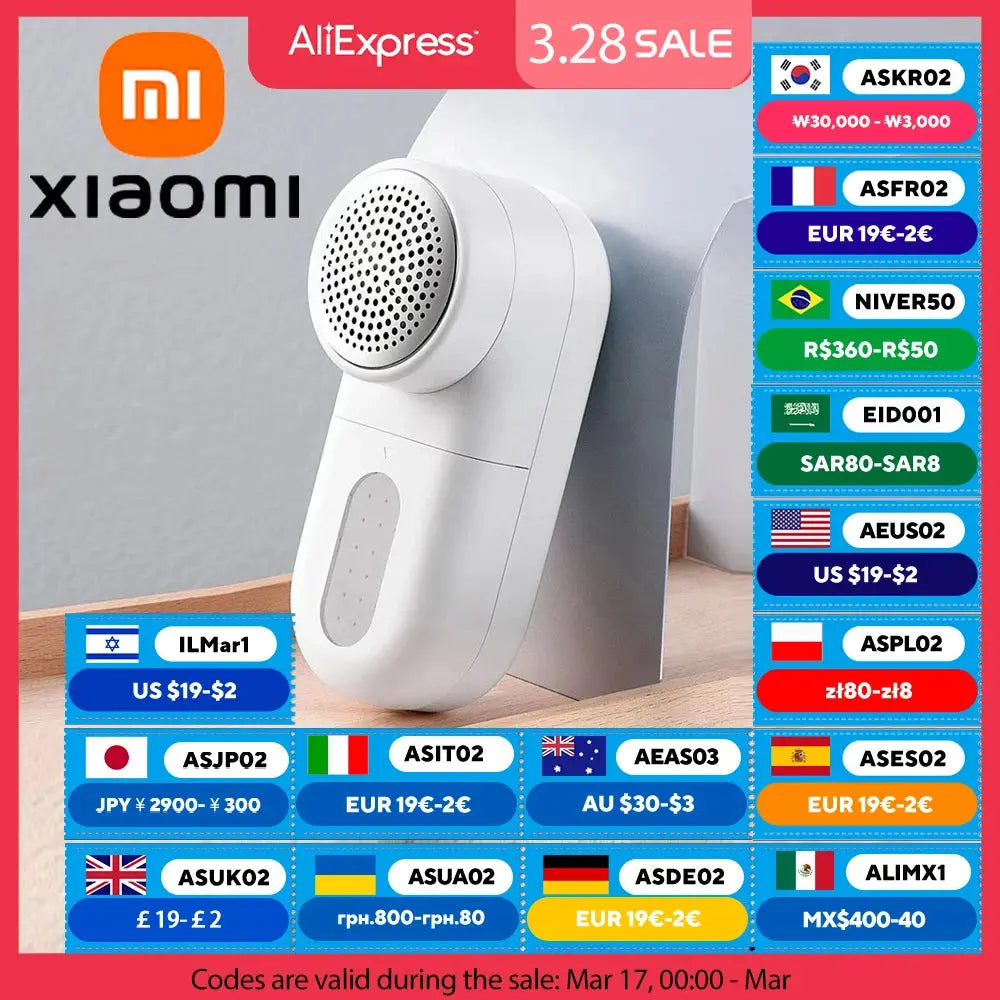 XIAOMI MIJIA Lint Remover,5-leaf Blade 180min battery life,USB Rechargeable Pellet Remove Lint From Clothes,Fluff Pellet Remover - ALPENZO