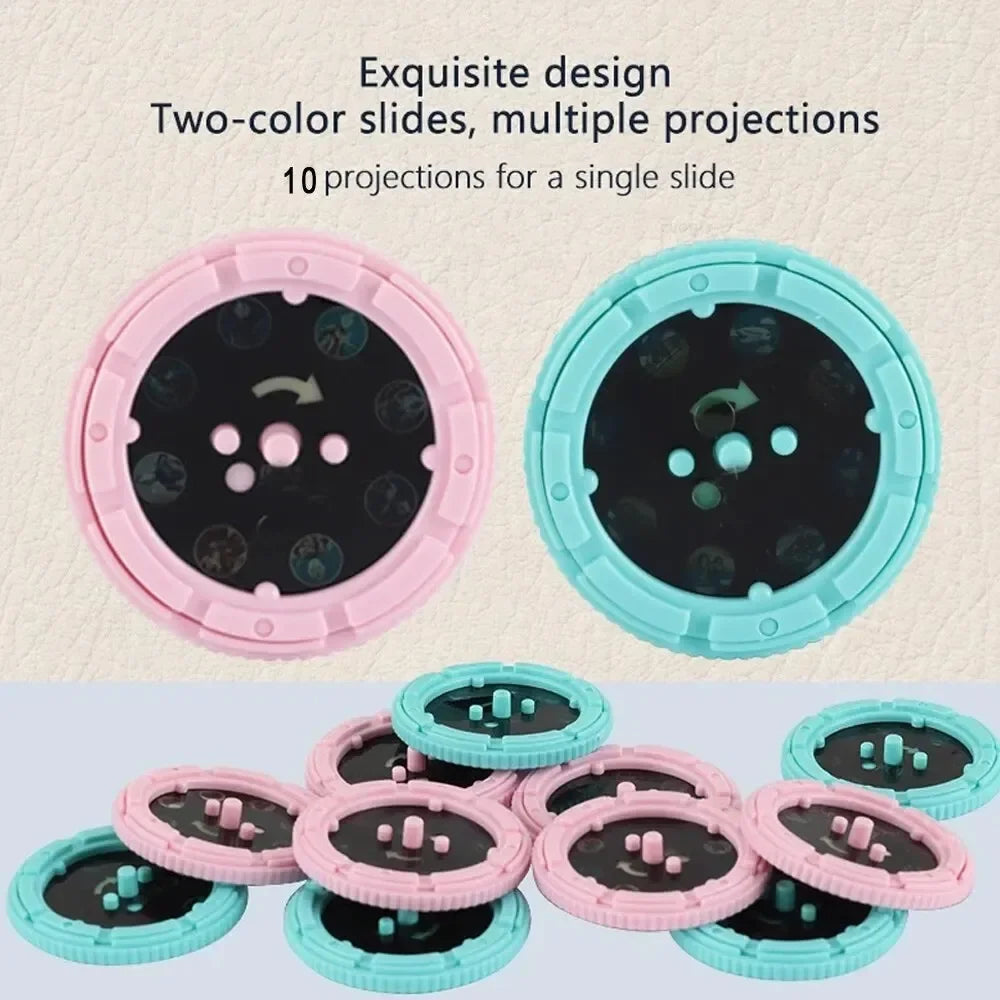 10 Cards Cartoon Projection Flashlight 80 Patterns Creative Children Flashlight Toy Projector Baby Toys Bedtime Story Book Toy ALPENZO