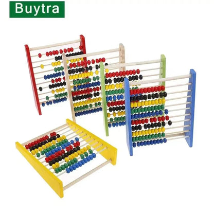 Montessori Teaching Aids Abacus Rack Children's Early Education Colorful Calculation Rack Ten Wooden Toys Back To School Gift ALPENZO