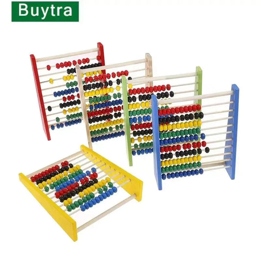 Montessori Teaching Aids Abacus Rack Children's Early Education Colorful Calculation Rack Ten Wooden Toys Back To School Gift ALPENZO