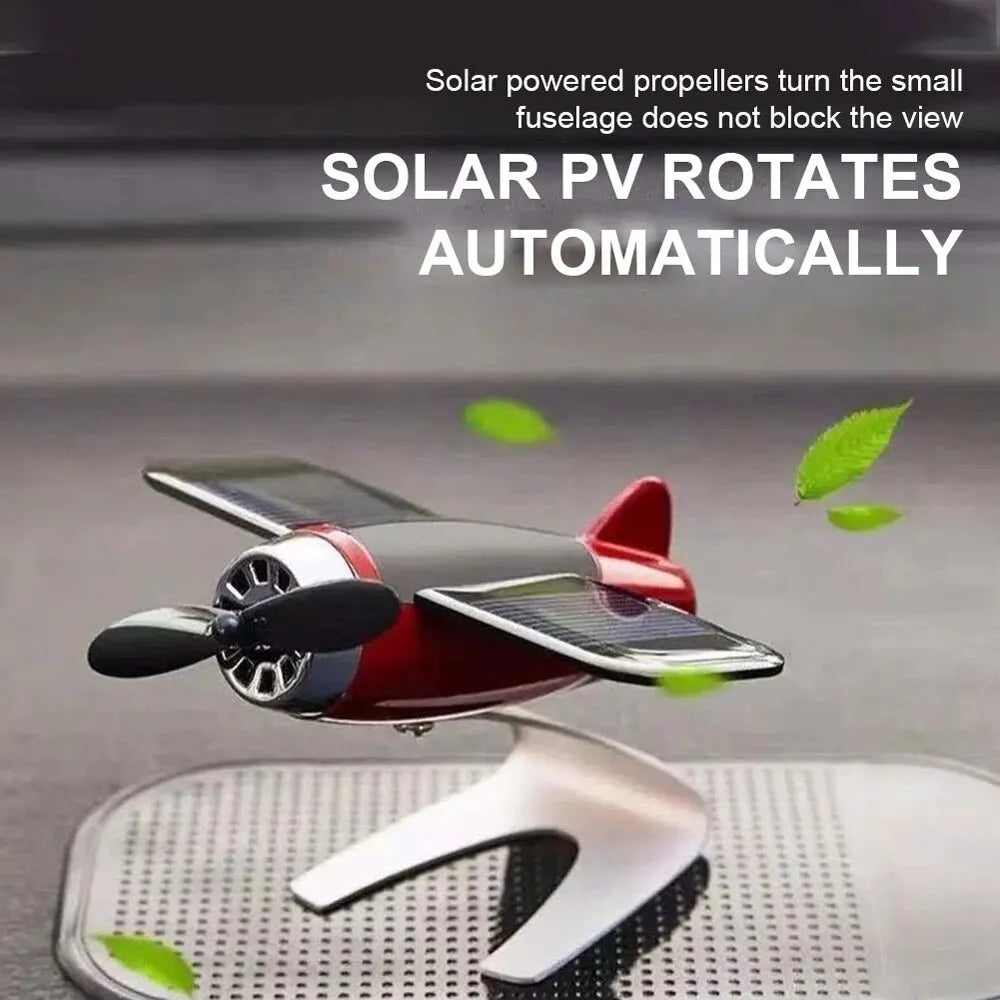 Solar Airplane Creative Men's Car Decoration Car Interior Accessories Desktop Ornament Gift For Woman, Man, Car Enthusiast ALPENZO