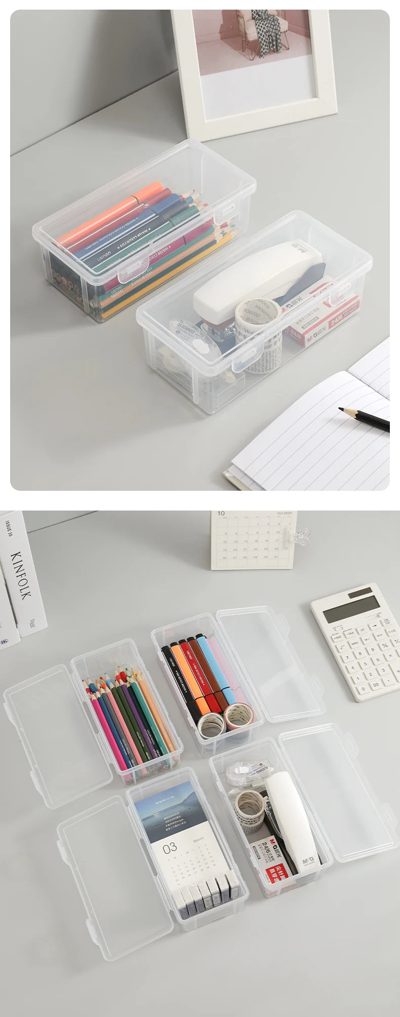 Large Capacity Transparent Stationery Case Pencil Storage Colour Pencil Storage Children's Crayon Painting Sketching Pencil Bag ALPENZO