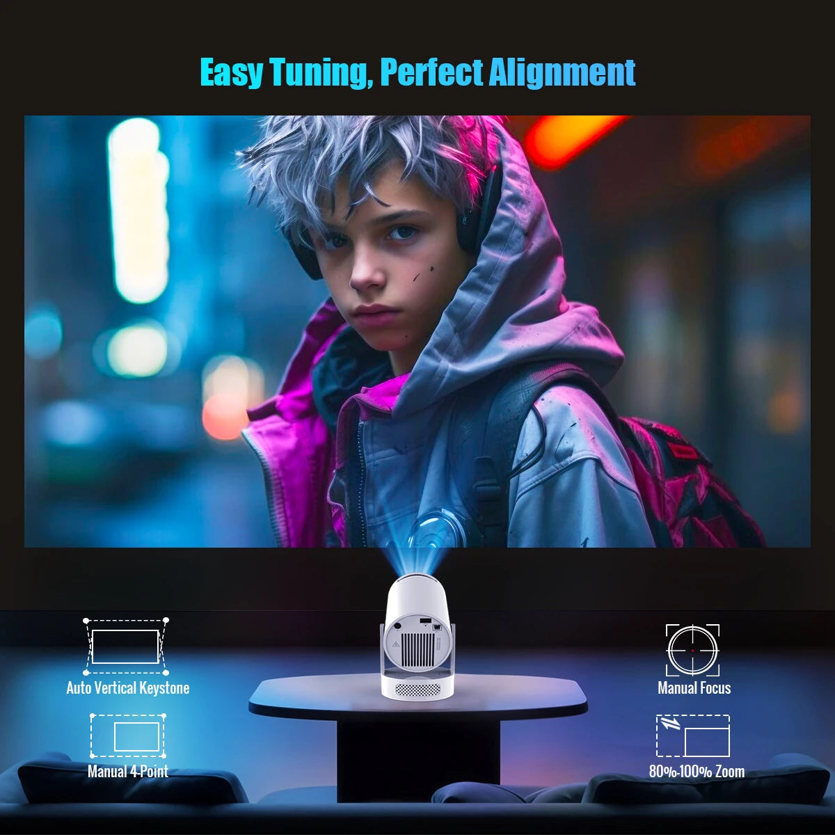 Magcubic Projector HY300 PRO + 4K Android 11 Dual Wifi6  Allwinner H713 BT5.4 1080P 1280*720P Home Cinema Outdoor Projetor ALPENZO