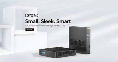 SOYO M2 Mini PC: Powerful 6GB RAM, 64GB EMMC, Intel N4000, Windows 11 - Compact & Ideal for Home, Business & Gaming - ALPENZO