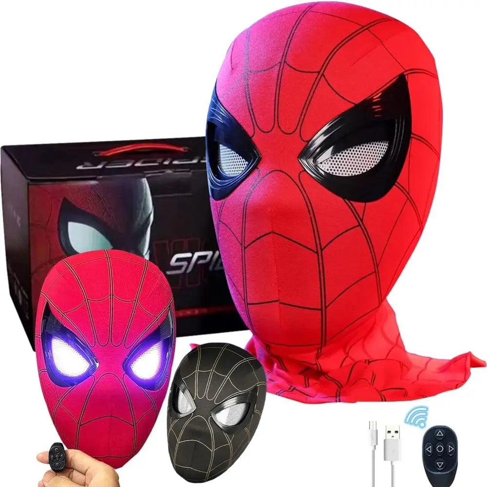 Spiderman Mask Eyes Movable Remote Control Peter Parker Spiderman toys children  Halloween Cosplay Costume Mask Christmas Gifts ALPENZO