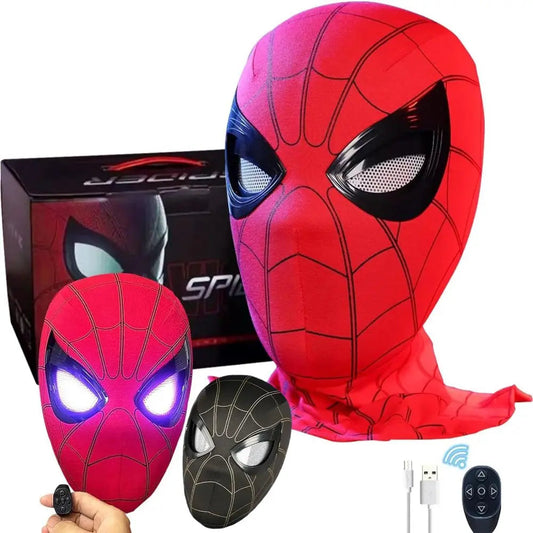 Spiderman Mask Eyes Movable Remote Control Peter Parker Spiderman toys children  Halloween Cosplay Costume Mask Christmas Gifts ALPENZO