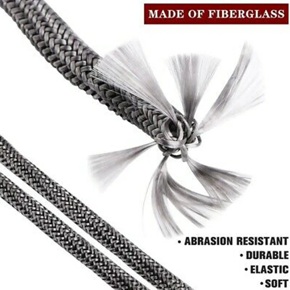 Stove Fire Rope Black Wood Burning Stove 6mm 8mmm 2m Length Log Burner Door Seal High Temperature Stove Heating Fireplaces Part - ALPENZO